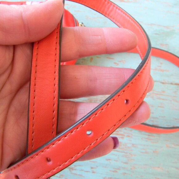 TORY BURCH NYLON SMALL LOGO CROSSBODY CAMERA BAG ORANGE/PINK - Picture 6 of 10